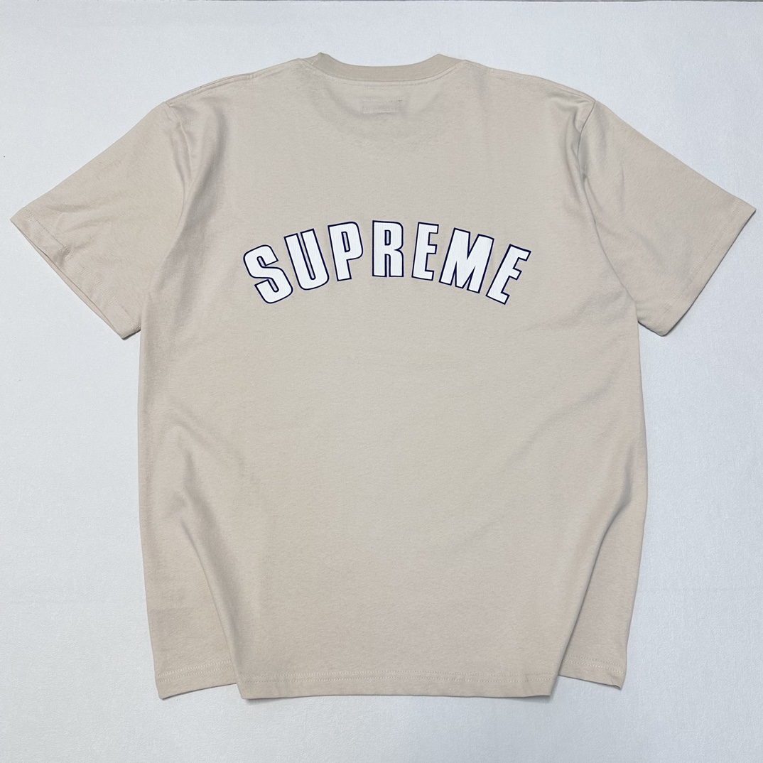  Supreme SS24  CRACKED ARC S/S TOP 字母 短袖 T恤 男女同款 黑色 粉色 藏蓝 杏色 SUP-SS24-055