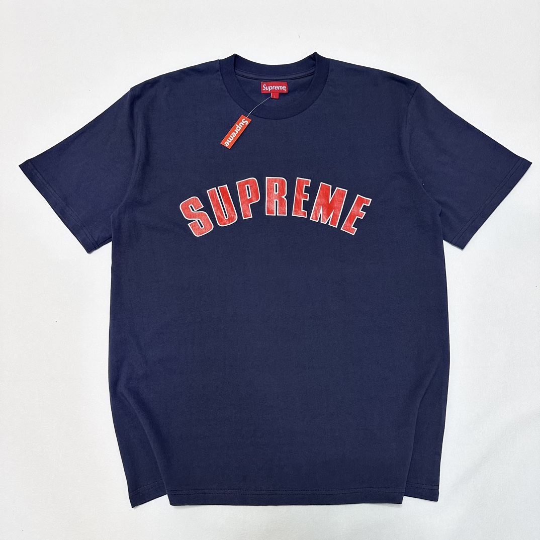  Supreme SS24  CRACKED ARC S/S TOP 字母 短袖 T恤 男女同款 黑色 粉色 藏蓝 杏色 SUP-SS24-055