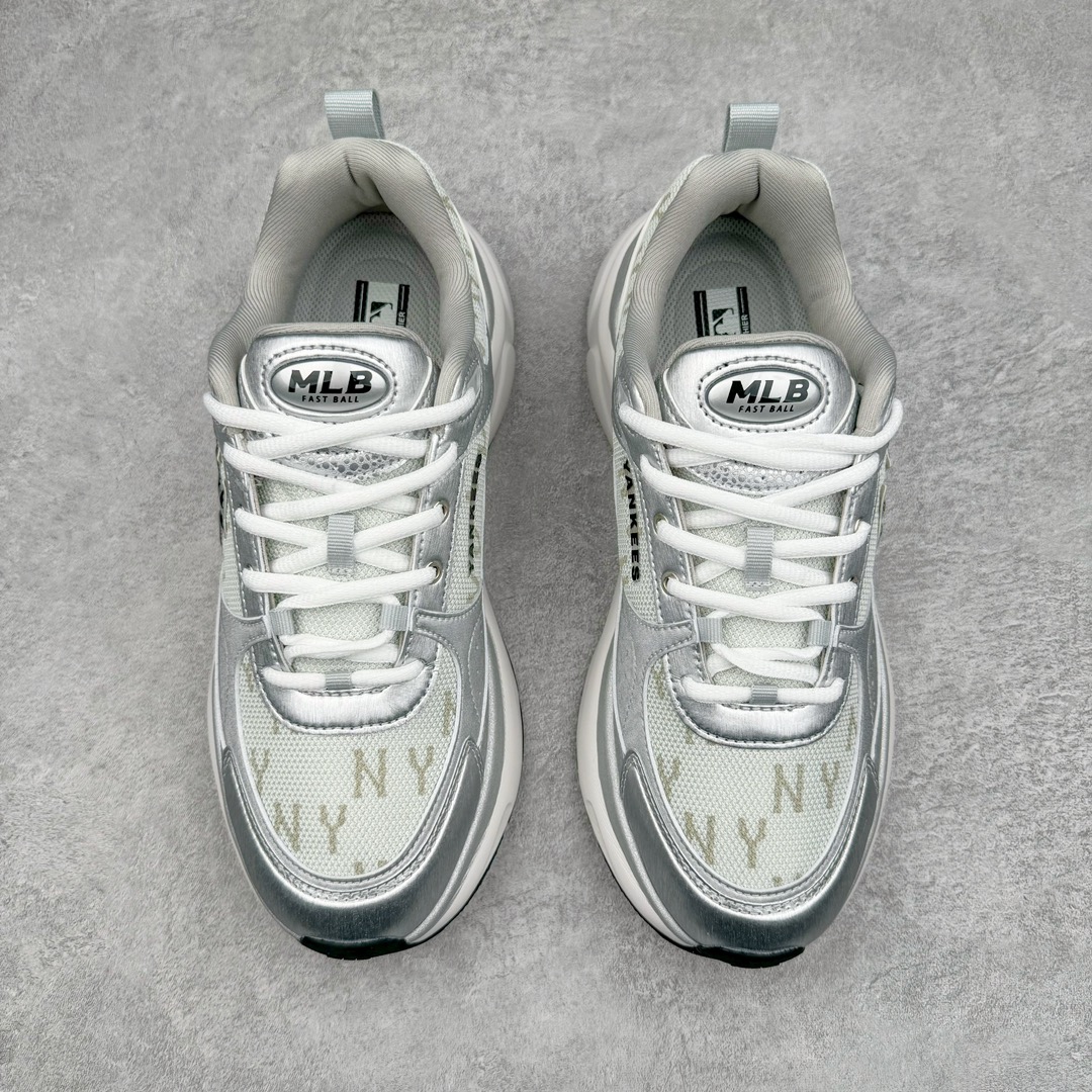  MLB 24SS  低筒 复古舒适 厚底 老爹鞋 板鞋 休闲鞋 波鞋 男鞋 女鞋 银色 3ARNFSB4N-50SIS