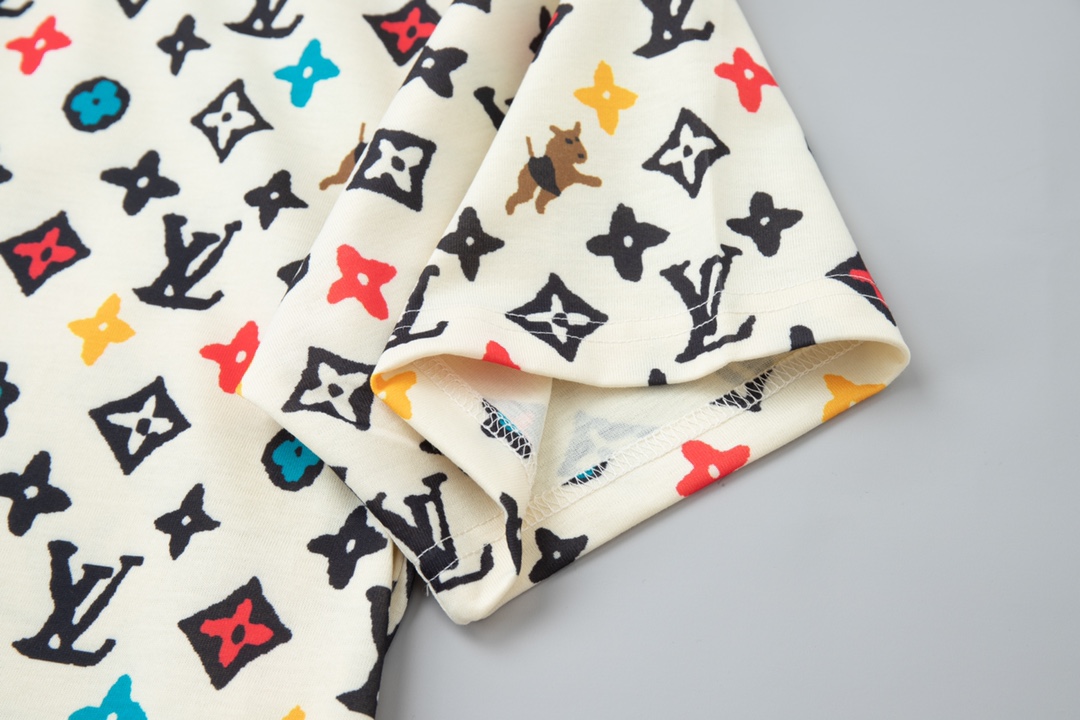  LOUIS VUITTON TYLER 小狗满印LOGO  路易威登 LV  短袖 圆领 T 恤 上衣 夏款  白色