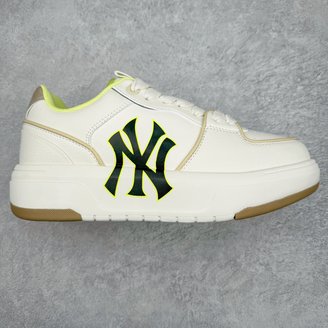  MLB 纽约洋基队  低筒 厚底 老爹鞋 防滑减震耐磨 板鞋 休闲鞋 男鞋 女鞋 波鞋 白黄  3ASXCA12N-50BGS