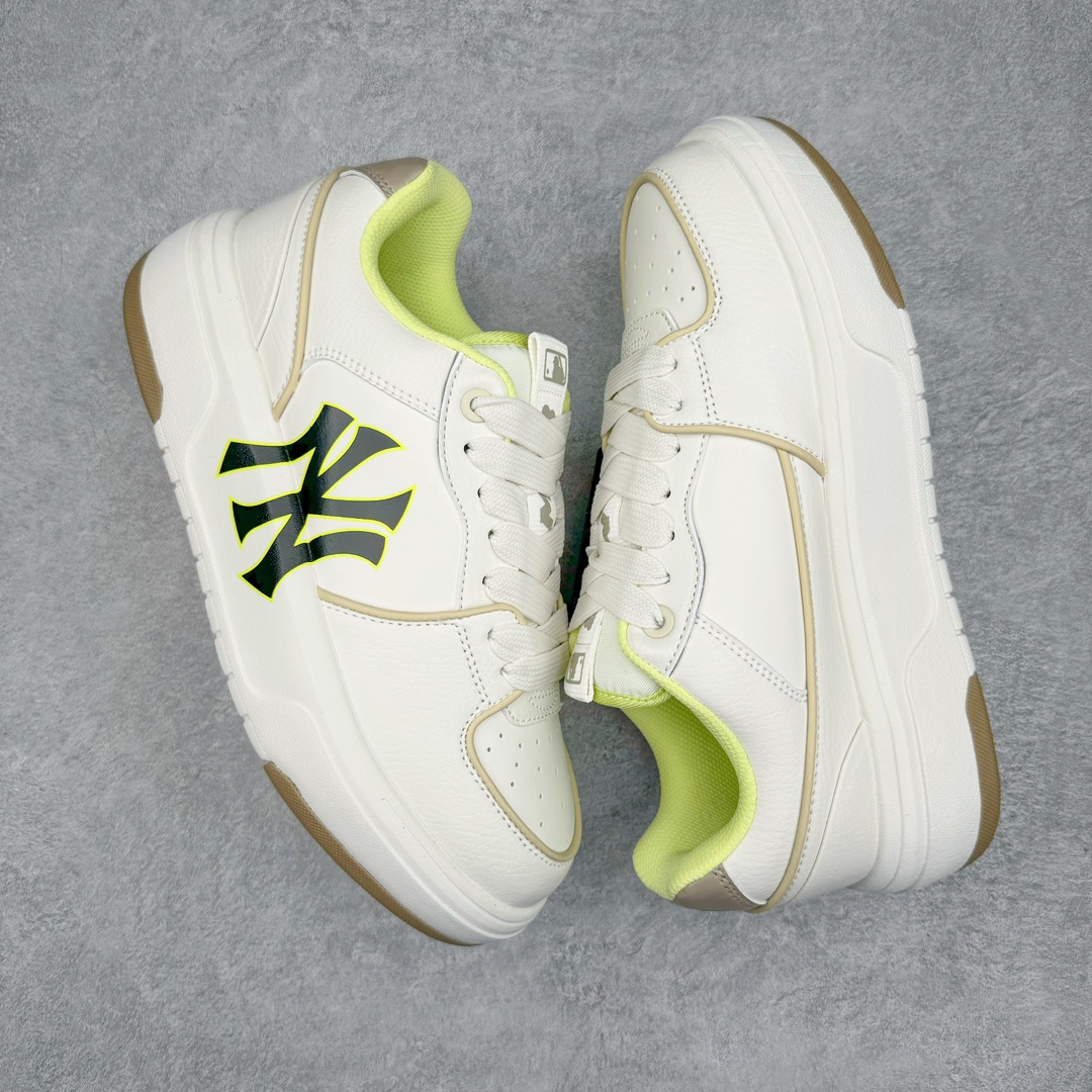  MLB 纽约洋基队  低筒 厚底 老爹鞋 防滑减震耐磨 板鞋 休闲鞋 男鞋 女鞋 波鞋 白黄  3ASXCA12N-50BGS