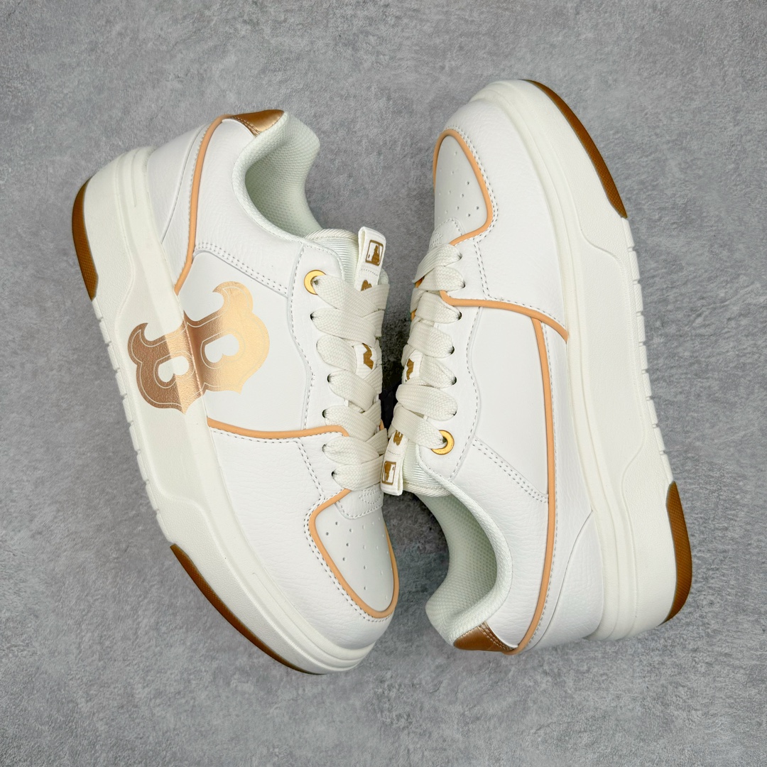  MLB 纽约洋基队  低筒 厚底 老爹鞋 防滑减震耐磨 板鞋 休闲鞋 男鞋 女鞋 波鞋 金色  3ASXCLB3N-43GOS