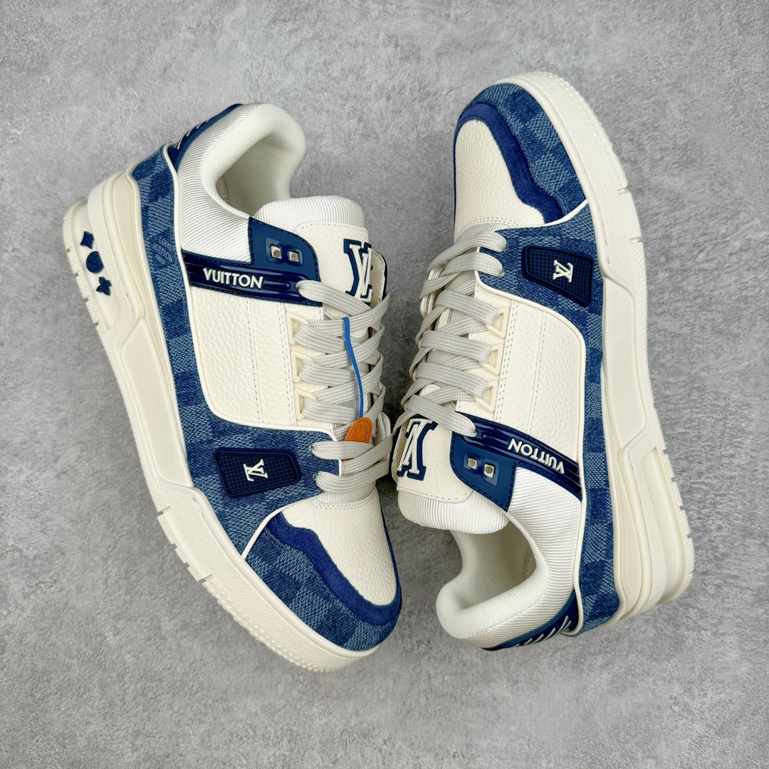  Louis Vuitton 路易威登 Trainer  LV 低筒 休闲鞋 板鞋 运动鞋 男鞋 女鞋 白蓝 格子 1ACPRW