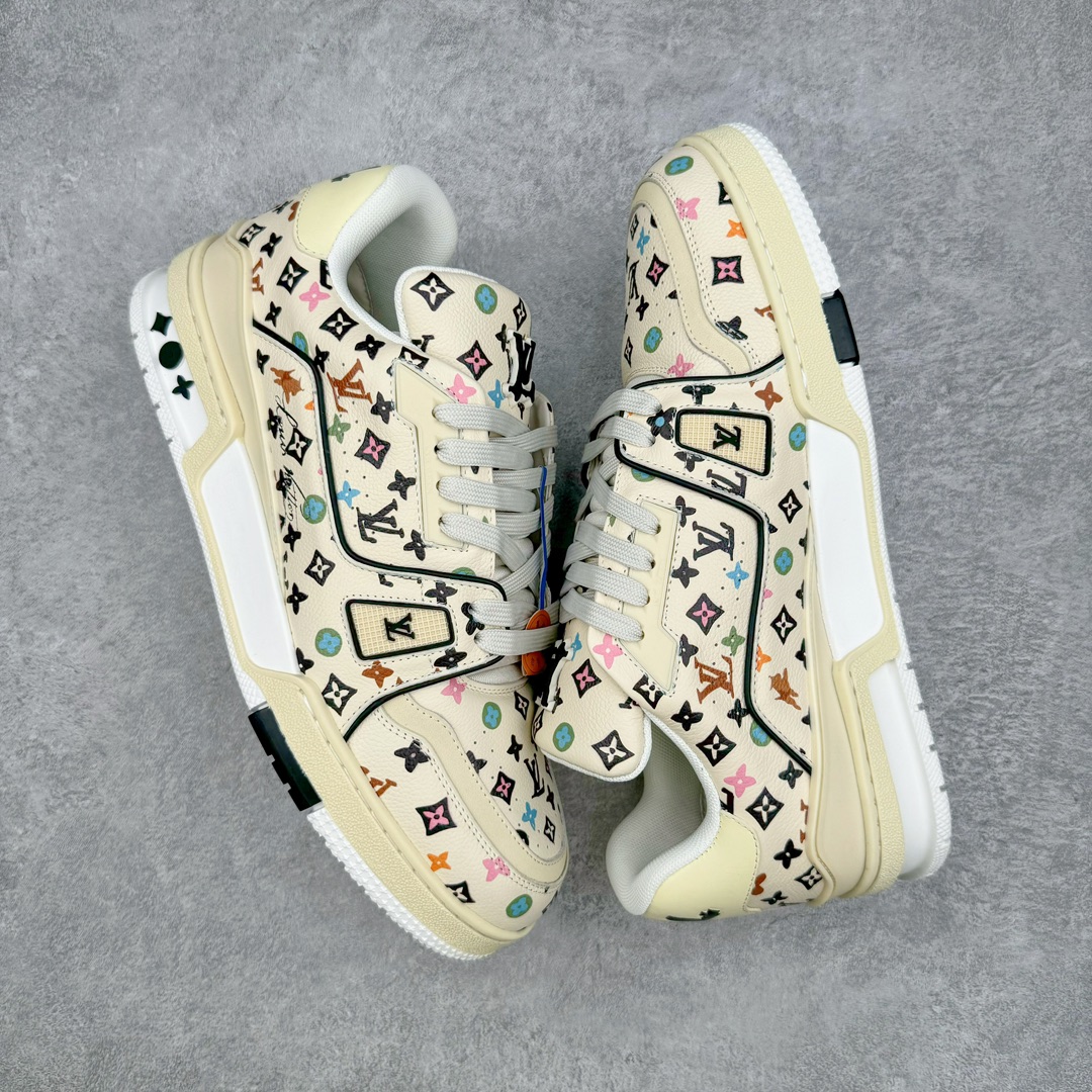  Louis Vuitton 路易威登 Trainer  LV 低筒 休闲鞋 板鞋 运动鞋 男鞋 女鞋 米色 1ACXBG