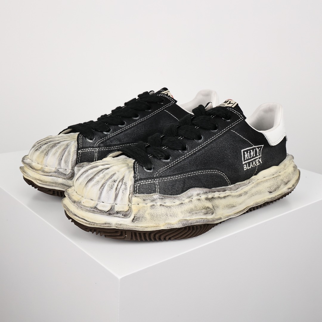  新版 MIHARA YASUHIRO 三原康裕 Wayne MMY  低筒 溶胶鞋 帆布鞋 板鞋 休闲鞋 增高鞋 男鞋 女鞋 做旧黑色 A10FW712