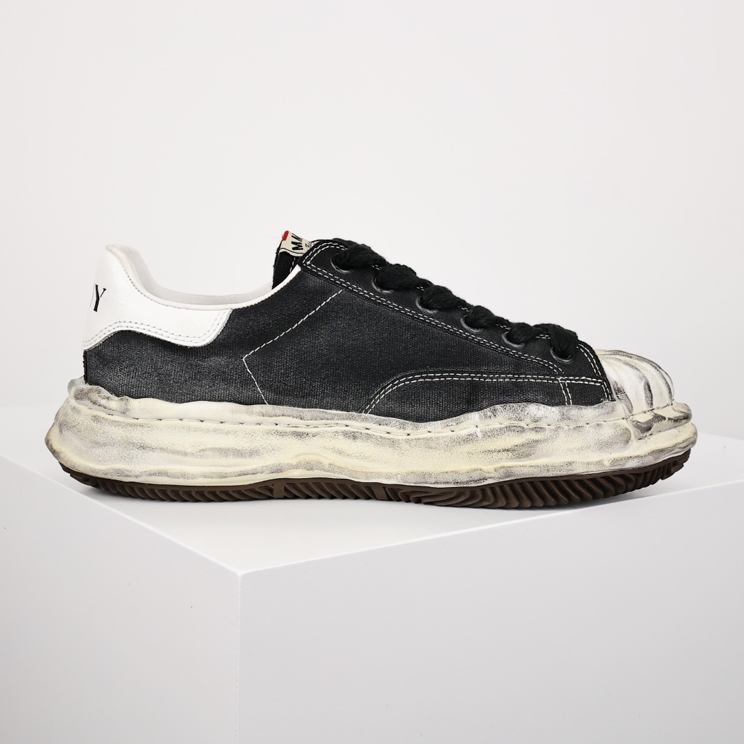  新版 MIHARA YASUHIRO 三原康裕 Wayne MMY  低筒 溶胶鞋 帆布鞋 板鞋 休闲鞋 增高鞋 男鞋 女鞋 做旧黑色 A10FW712