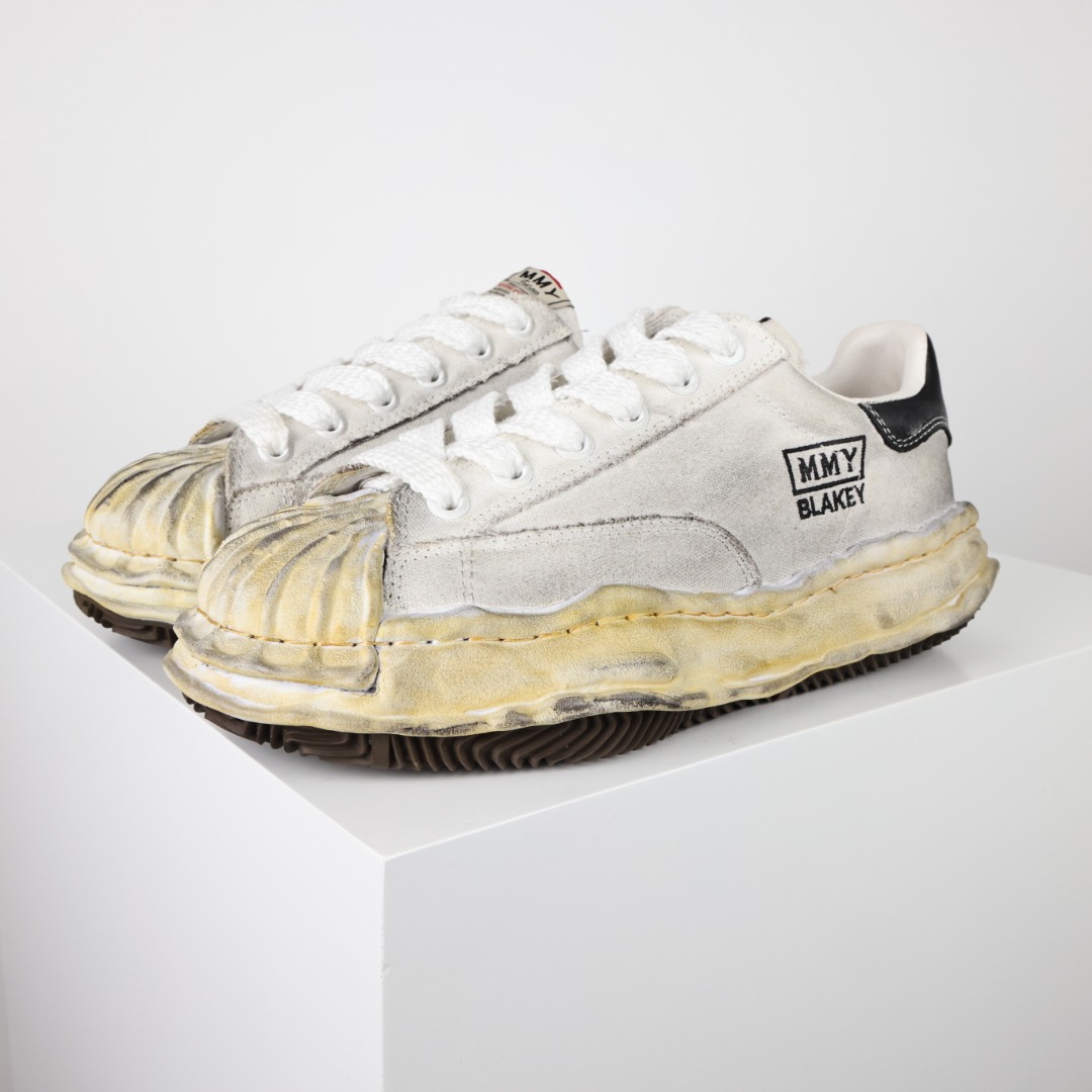 新版 MIHARA YASUHIRO 三原康裕 Wayne MMY  低筒 溶胶鞋 帆布鞋 板鞋 休闲鞋 增高鞋 男鞋 女鞋 做旧帆布 白色 A10FW712