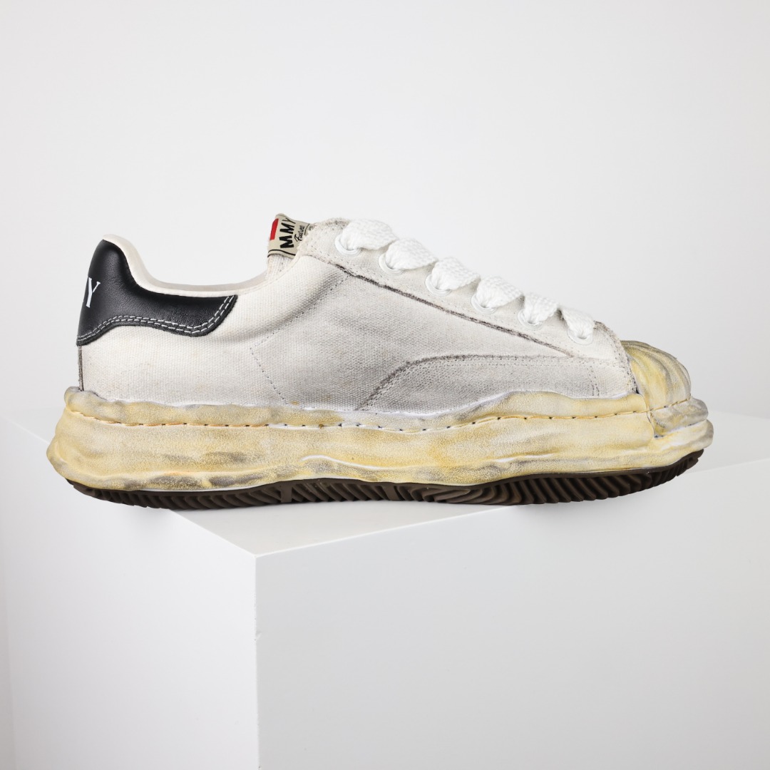 新版 MIHARA YASUHIRO 三原康裕 Wayne MMY  低筒 溶胶鞋 帆布鞋 板鞋 休闲鞋 增高鞋 男鞋 女鞋 做旧帆布 白色 A10FW712