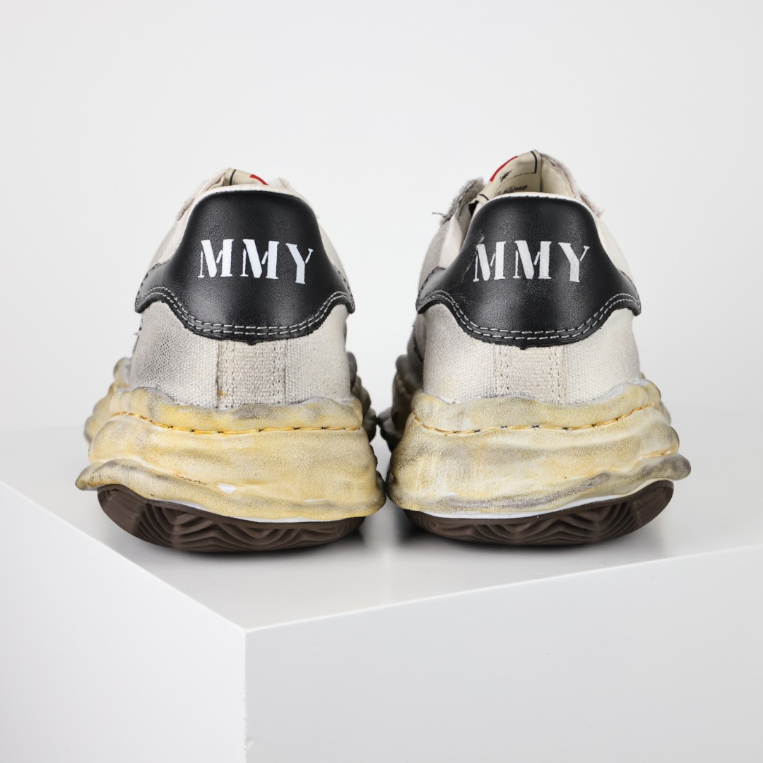 新版 MIHARA YASUHIRO 三原康裕 Wayne MMY  低筒 溶胶鞋 帆布鞋 板鞋 休闲鞋 增高鞋 男鞋 女鞋 做旧帆布 白色 A10FW712