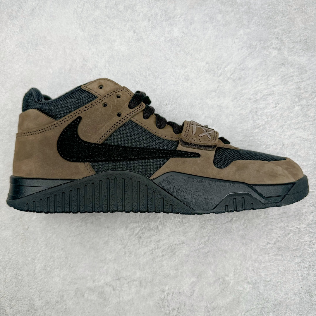  Travis Scott x Jordan Jumpman 倒钩 联名 魔术贴 板鞋 休闲鞋 防滑耐磨 运动鞋 男鞋 波鞋  黑棕色  FZ8117-201