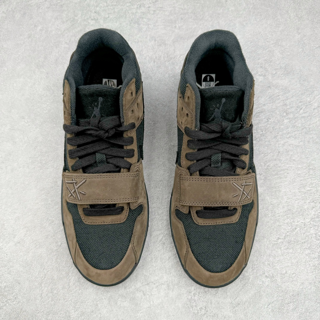  Travis Scott x Jordan Jumpman 倒钩 联名 魔术贴 板鞋 休闲鞋 防滑耐磨 运动鞋 男鞋 波鞋  黑棕色  FZ8117-201