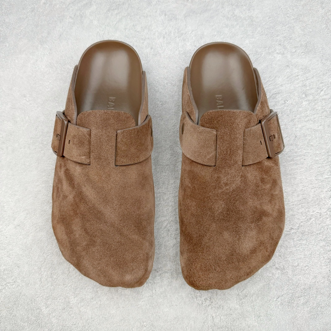  Balenciaga 巴黎世家 平底 簡約 包頭室內 室外 拖鞋 麂皮 男鞋 女鞋 棕色