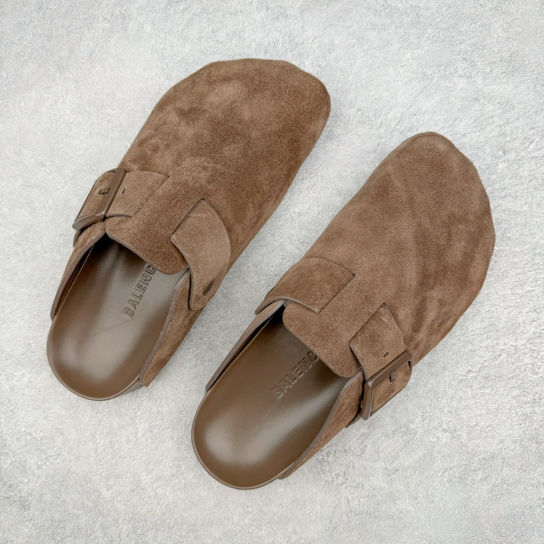  Balenciaga 巴黎世家 平底 簡約 包頭室內 室外 拖鞋 麂皮 男鞋 女鞋 棕色