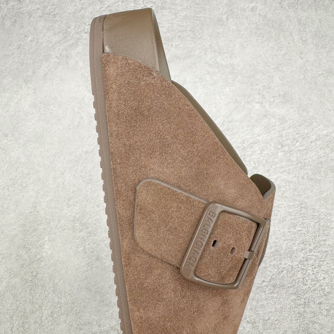  Balenciaga 巴黎世家 平底 簡約 包頭室內 室外 拖鞋 麂皮 男鞋 女鞋 棕色