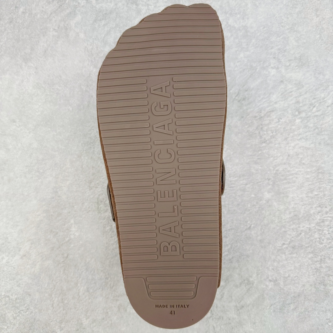  Balenciaga 巴黎世家 平底 簡約 包頭室內 室外 拖鞋 麂皮 男鞋 女鞋 棕色