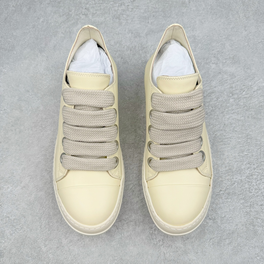  RICK OWENS RO  低筒 板鞋 休闲鞋 男鞋 女鞋 波鞋  皮質 米白色 RU01D3893LCOW2-1111