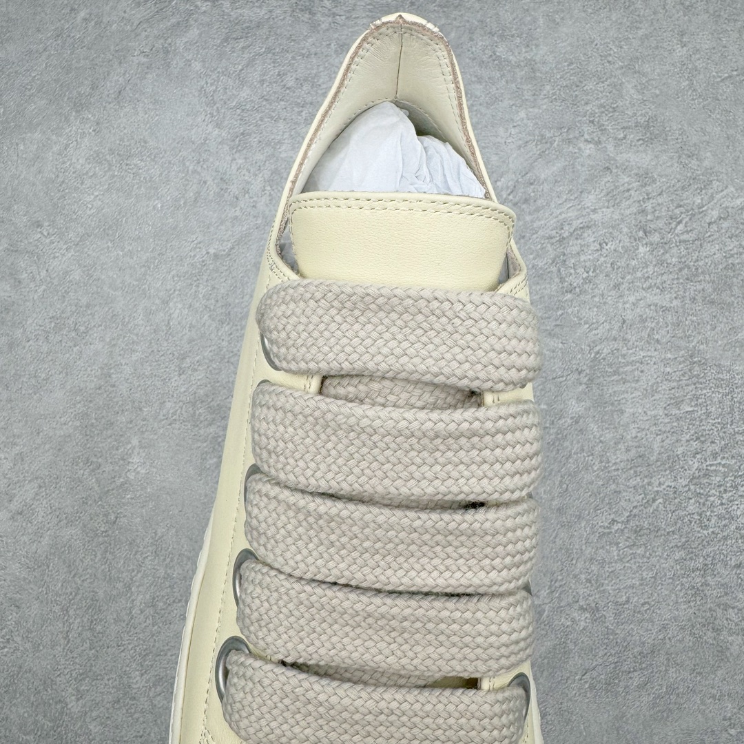  RICK OWENS RO  低筒 板鞋 休闲鞋 男鞋 女鞋 波鞋  皮質 米白色 RU01D3893LCOW2-1111