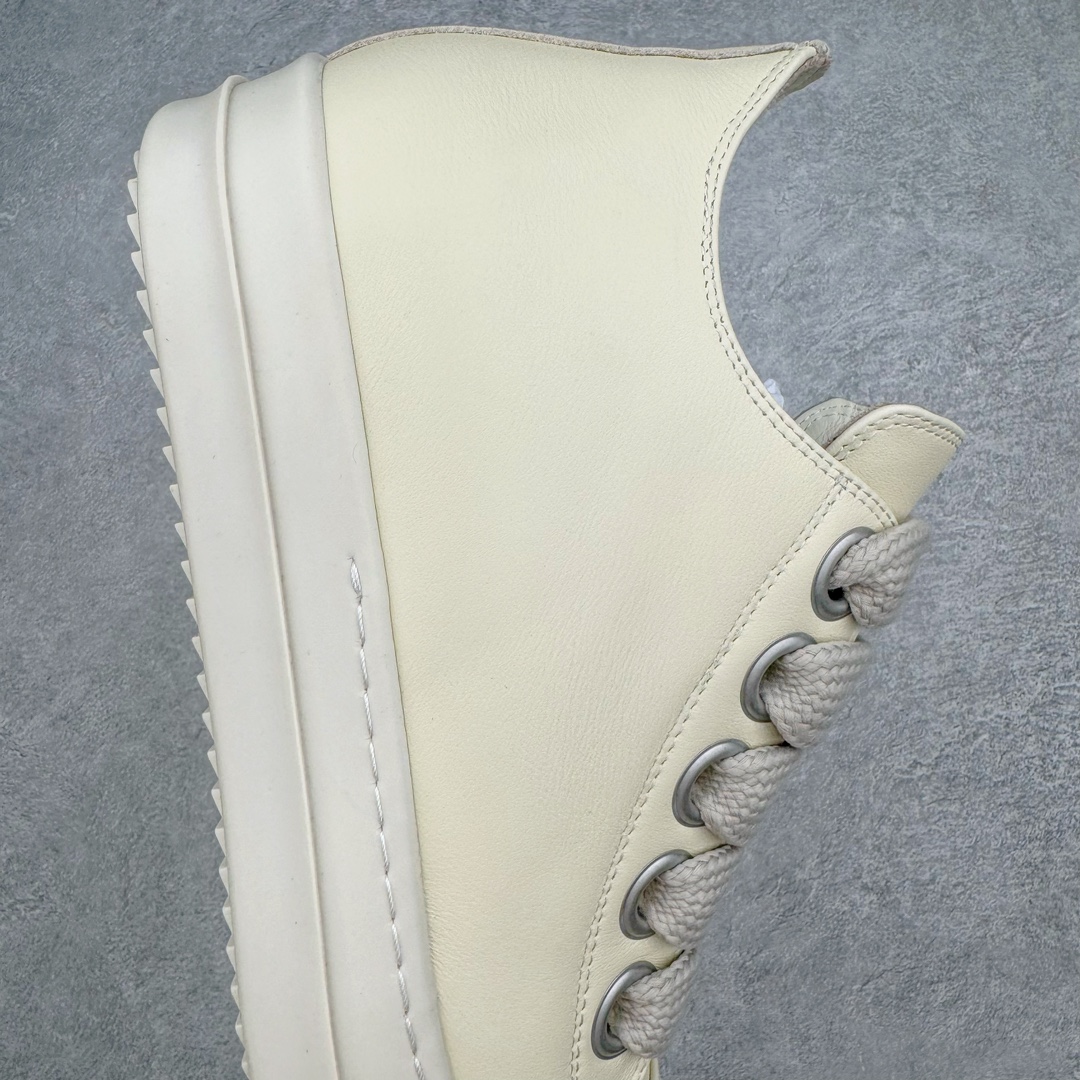  RICK OWENS RO  低筒 板鞋 休闲鞋 男鞋 女鞋 波鞋  皮質 米白色 RU01D3893LCOW2-1111