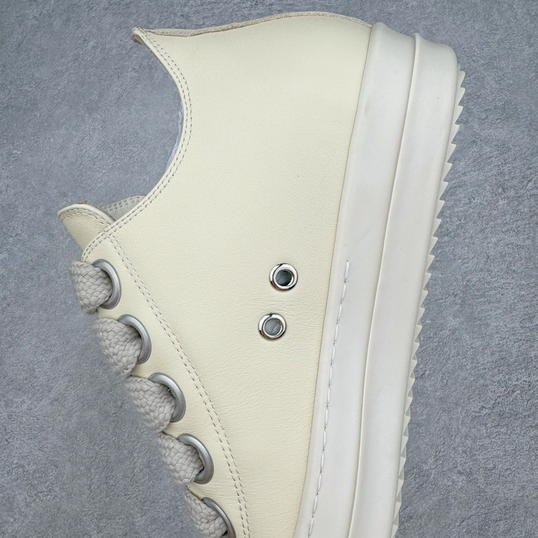  RICK OWENS RO  低筒 板鞋 休闲鞋 男鞋 女鞋 波鞋  皮質 米白色 RU01D3893LCOW2-1111