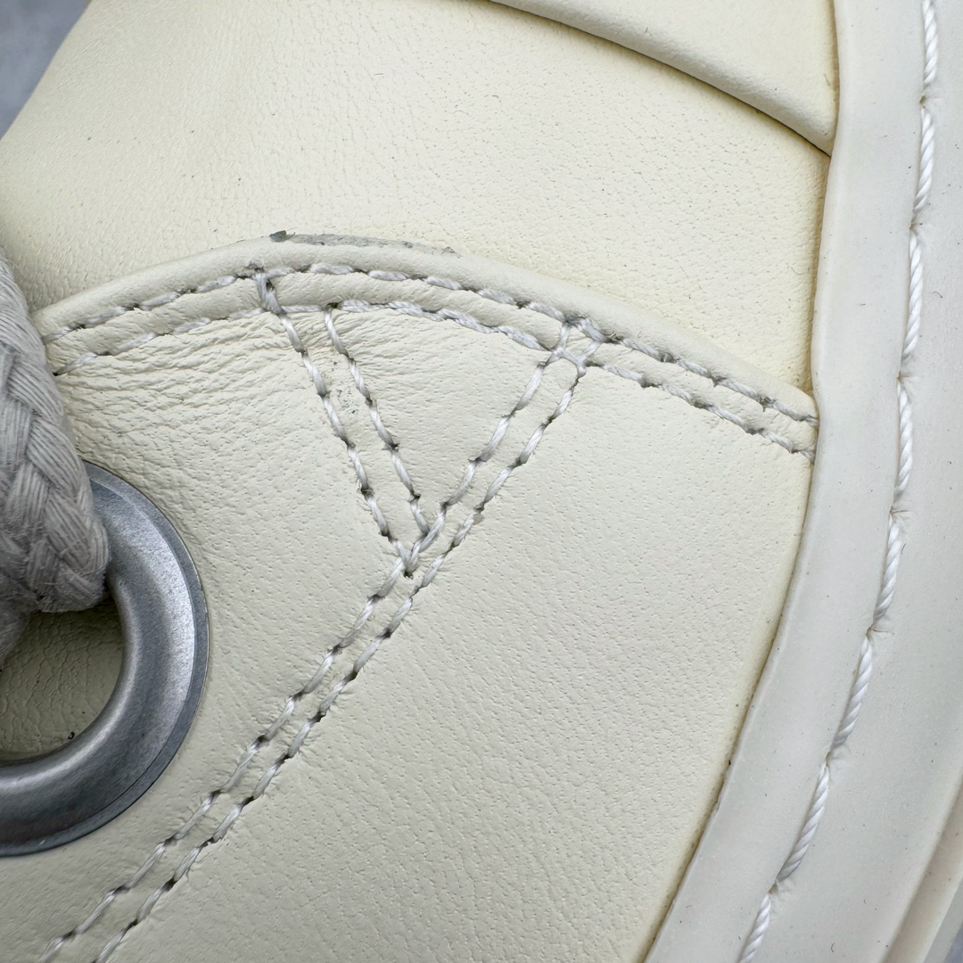  RICK OWENS RO  低筒 板鞋 休闲鞋 男鞋 女鞋 波鞋  皮質 米白色 RU01D3893LCOW2-1111