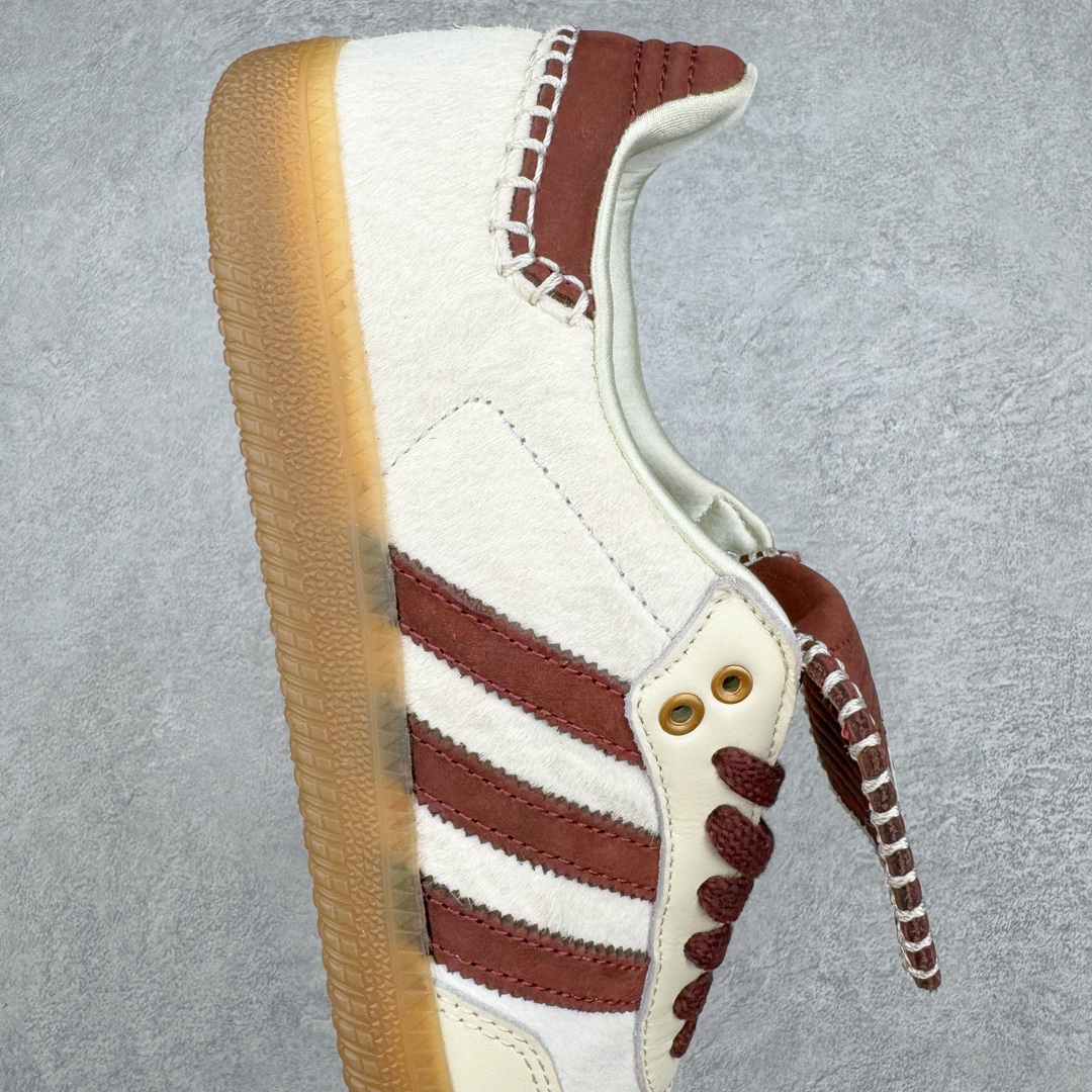  Wales Bonner adidas originals Samba  桑巴 平底鞋 低筒 复古板鞋 休闲鞋 男鞋 女鞋 波鞋 马毛白酒红 IE0586 