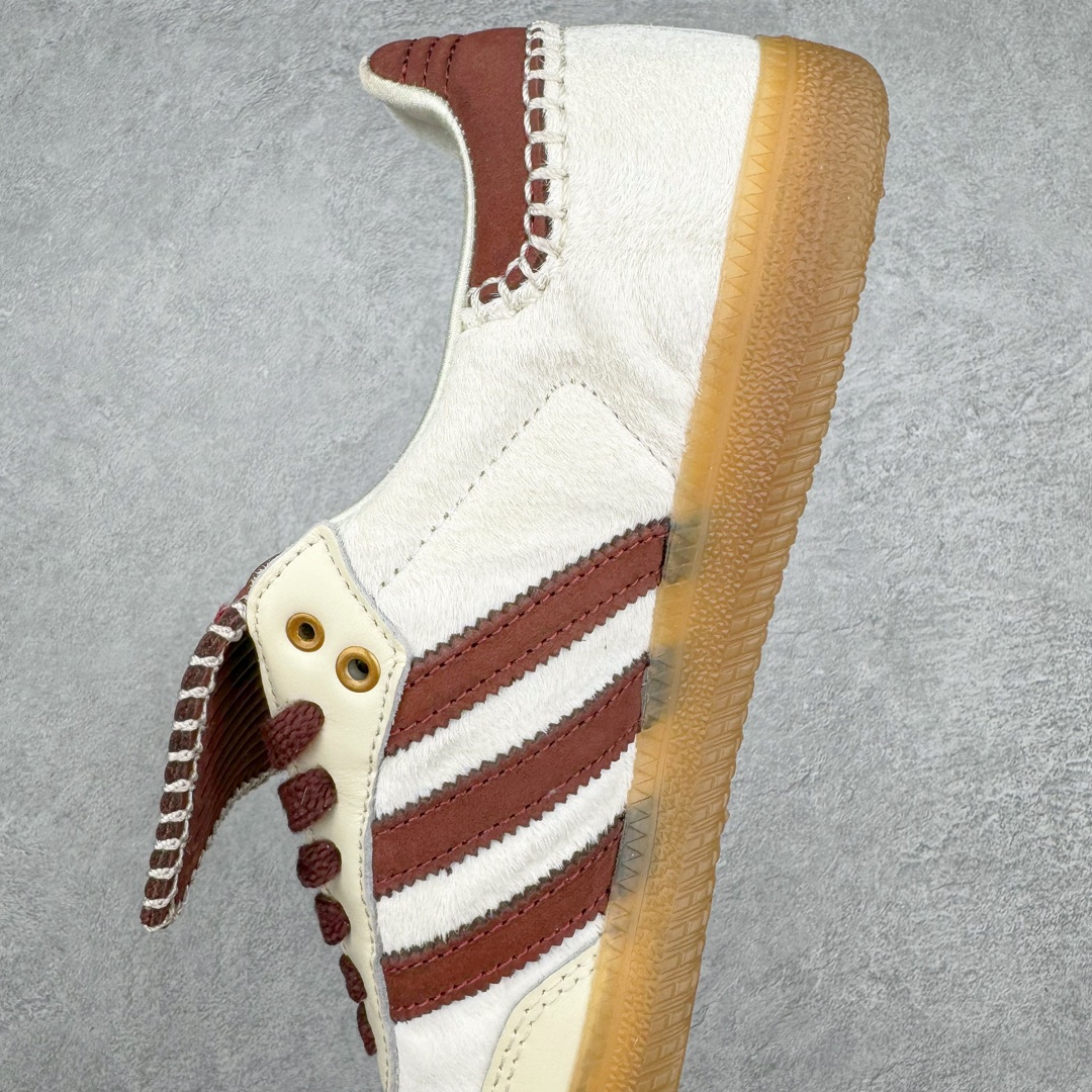  Wales Bonner adidas originals Samba  桑巴 平底鞋 低筒 复古板鞋 休闲鞋 男鞋 女鞋 波鞋 马毛白酒红 IE0586 