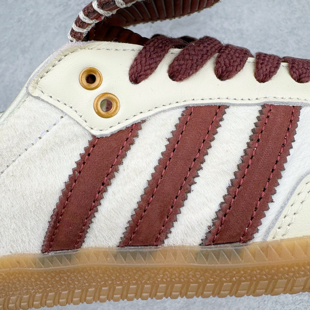  Wales Bonner adidas originals Samba  桑巴 平底鞋 低筒 复古板鞋 休闲鞋 男鞋 女鞋 波鞋 马毛白酒红 IE0586 