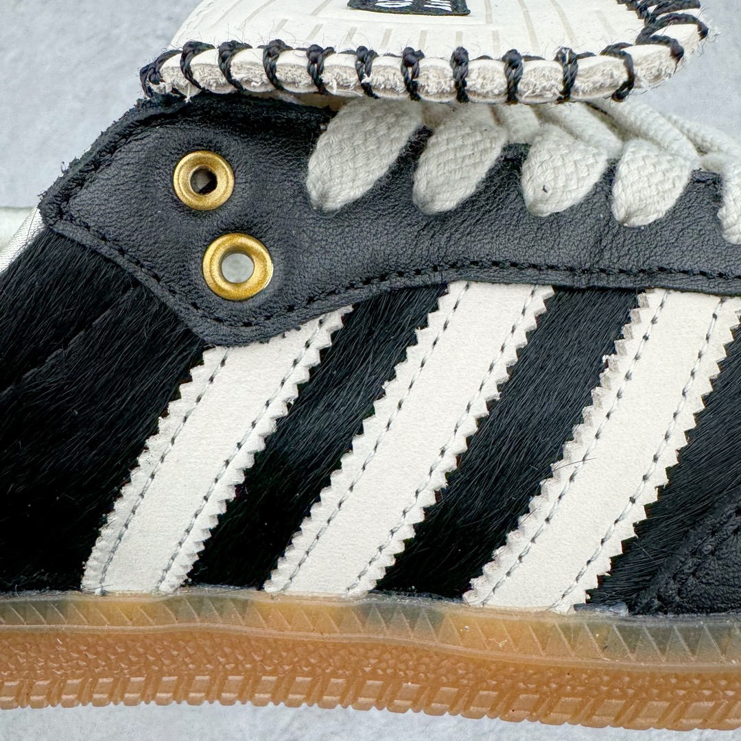  Wales Bonner adidas originals Samba  桑巴 平底鞋 低筒 复古板鞋 休闲鞋 男鞋 女鞋 波鞋 马毛黑白 IE0580 