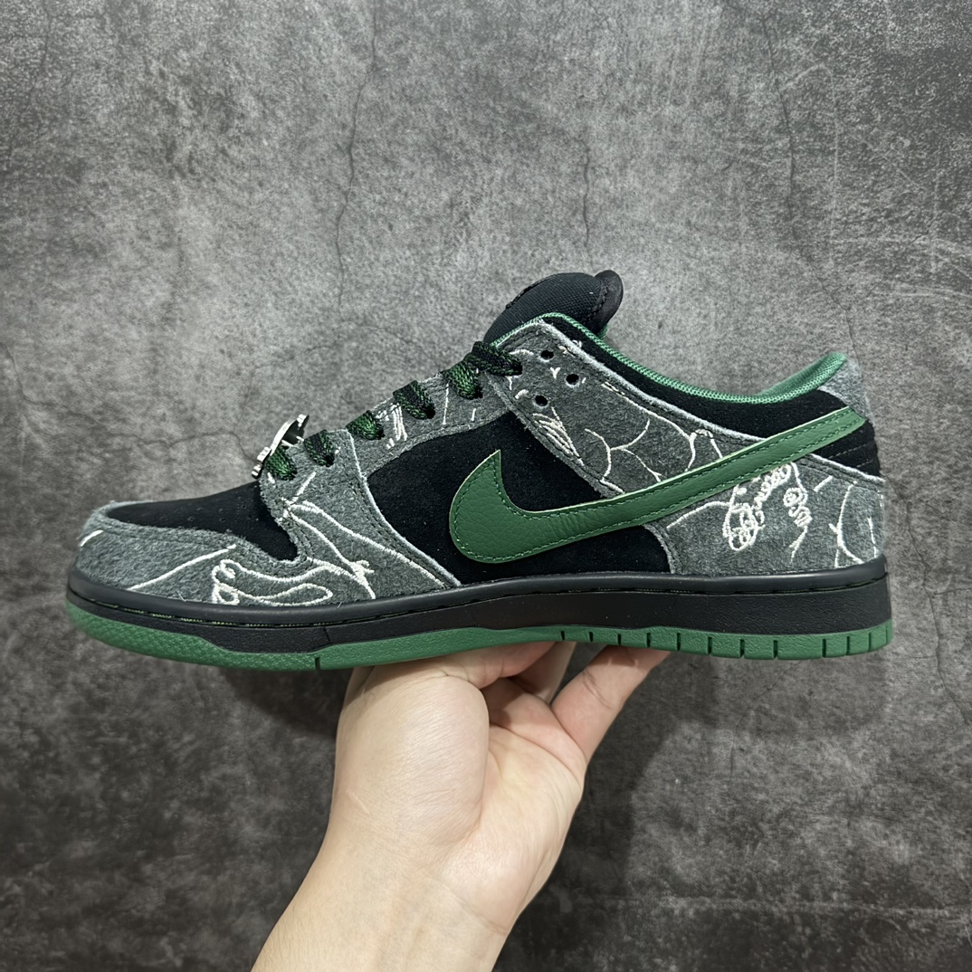  There Skateboards Dunk SB Low 低筒 复古板鞋 休闲鞋 男鞋 女鞋 波鞋 黑绿 HF7743-001