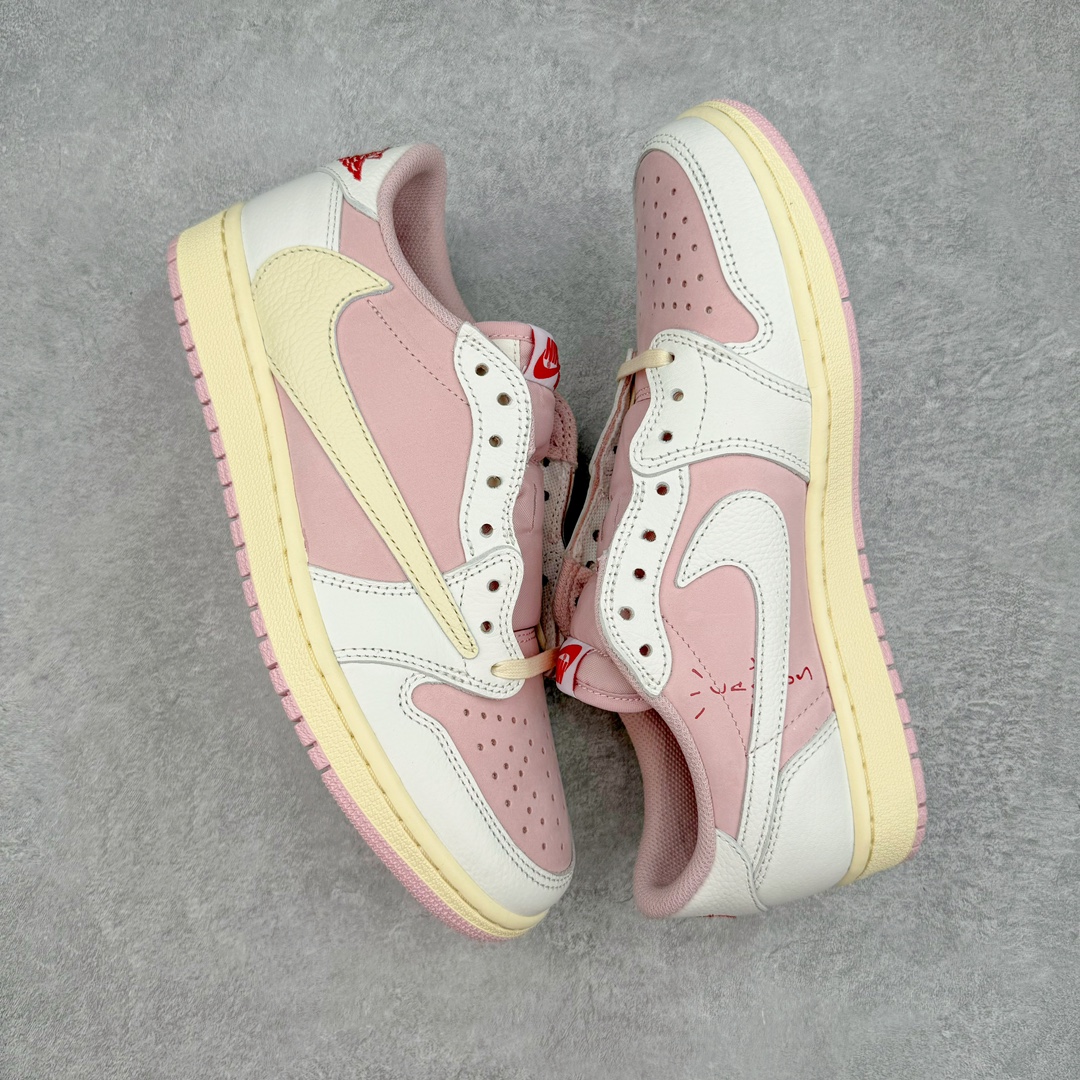  天花板 Travis Scott x Air Jordan 1 Low  AJ1 倒钩 9.0  低筒 倒钩 板鞋 篮球鞋 波鞋 男女同款  粉色DM7866-600