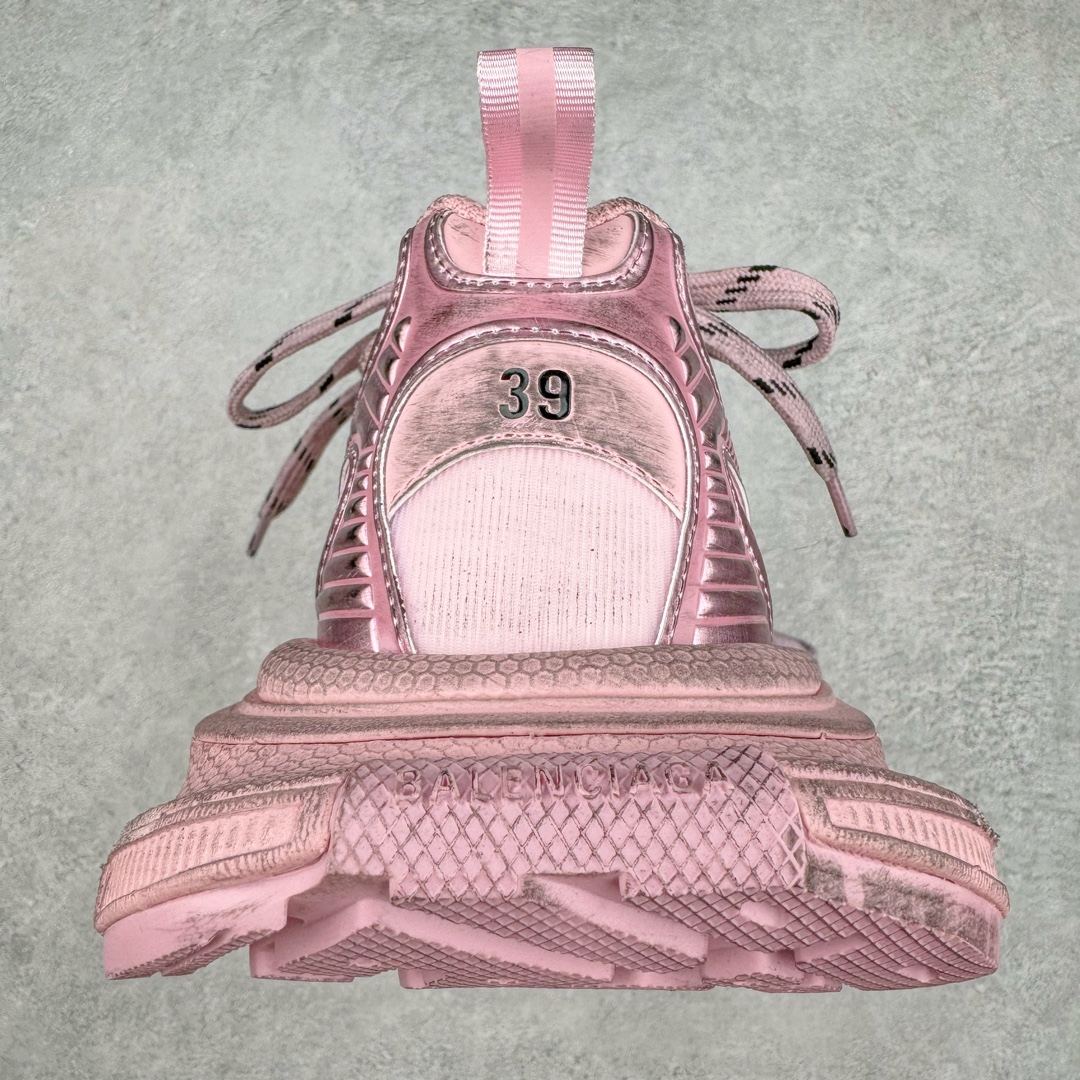  Balenciaga 巴黎世家 3XL 网布 系带 做旧 低筒 老爹鞋 运动 复古板鞋 休闲鞋 男鞋 女鞋 丝绸布 粉色