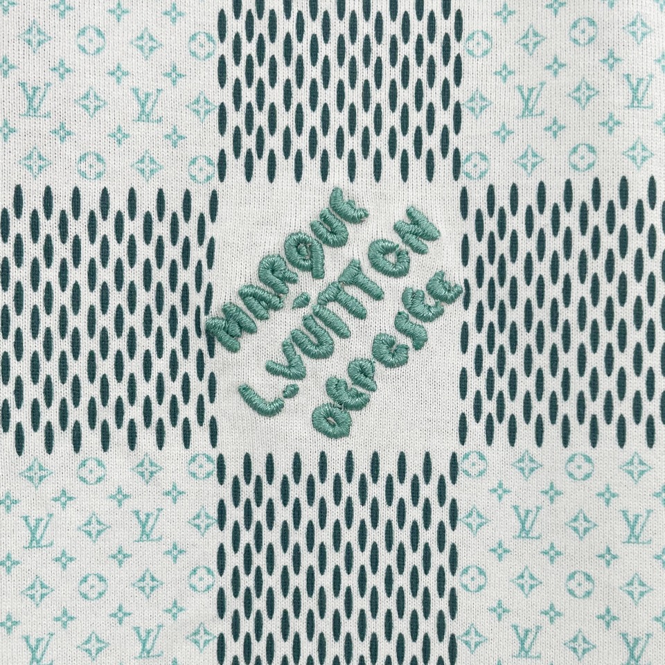 #DDJ-DIOR 迪奥 SS24  棋盘格图案  字母logo刺绣短袖 圆领 T恤 夏季 绿色  1AFR24