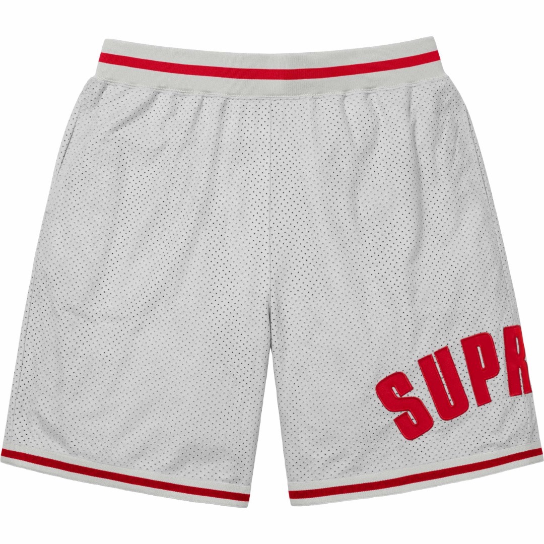  Supreme SS24 WEEK13 UL TRASUEDE MESH SHORT 网眼微标 印花休闲短裤 男女同款 三色 灰色 蓝色 黑色   SUP-SS24-211 