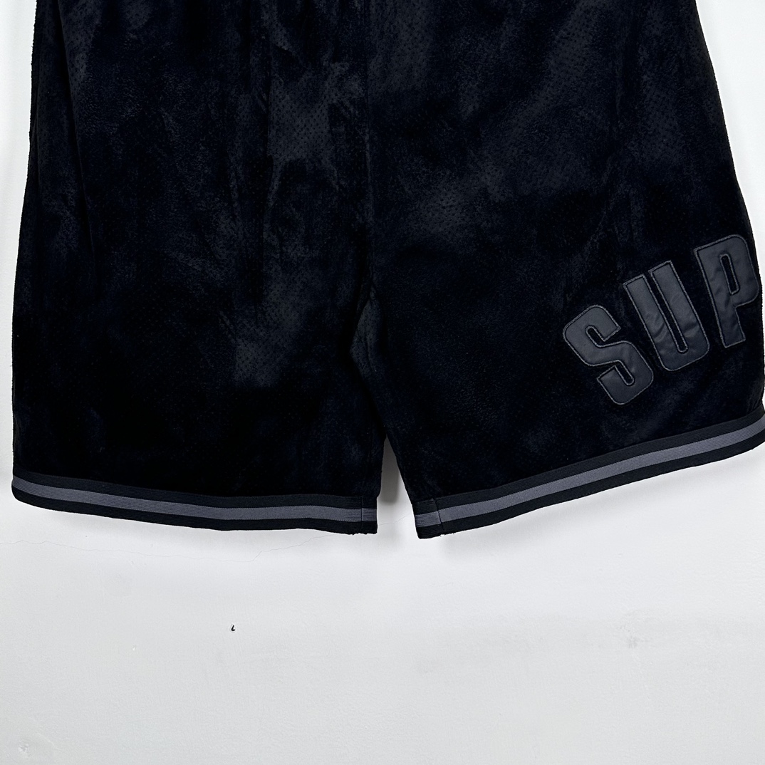  Supreme SS24 WEEK13 UL TRASUEDE MESH SHORT 网眼微标 印花休闲短裤 男女同款 三色 灰色 蓝色 黑色   SUP-SS24-211 