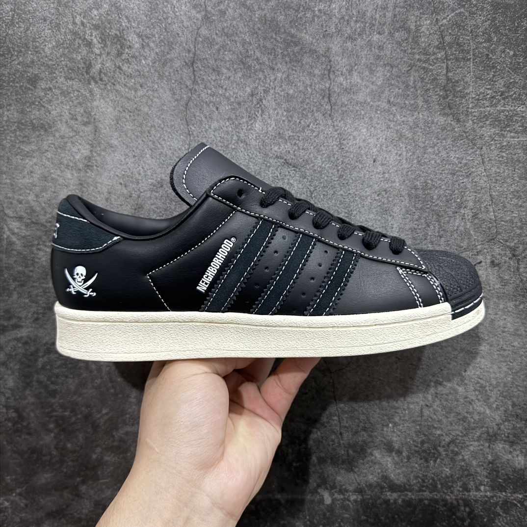  NEIGHBORHOOD Adidas Originals Superstar 贝壳头 低筒 复古板鞋 休闲鞋 男鞋 女鞋 黑色 ID8650
