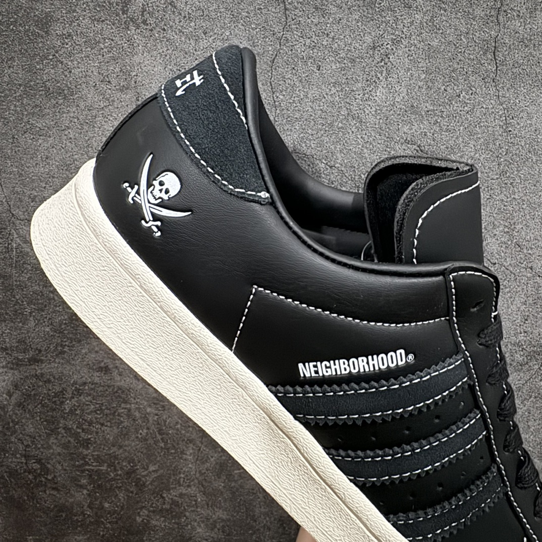  NEIGHBORHOOD Adidas Originals Superstar 贝壳头 低筒 复古板鞋 休闲鞋 男鞋 女鞋 黑色 ID8650
