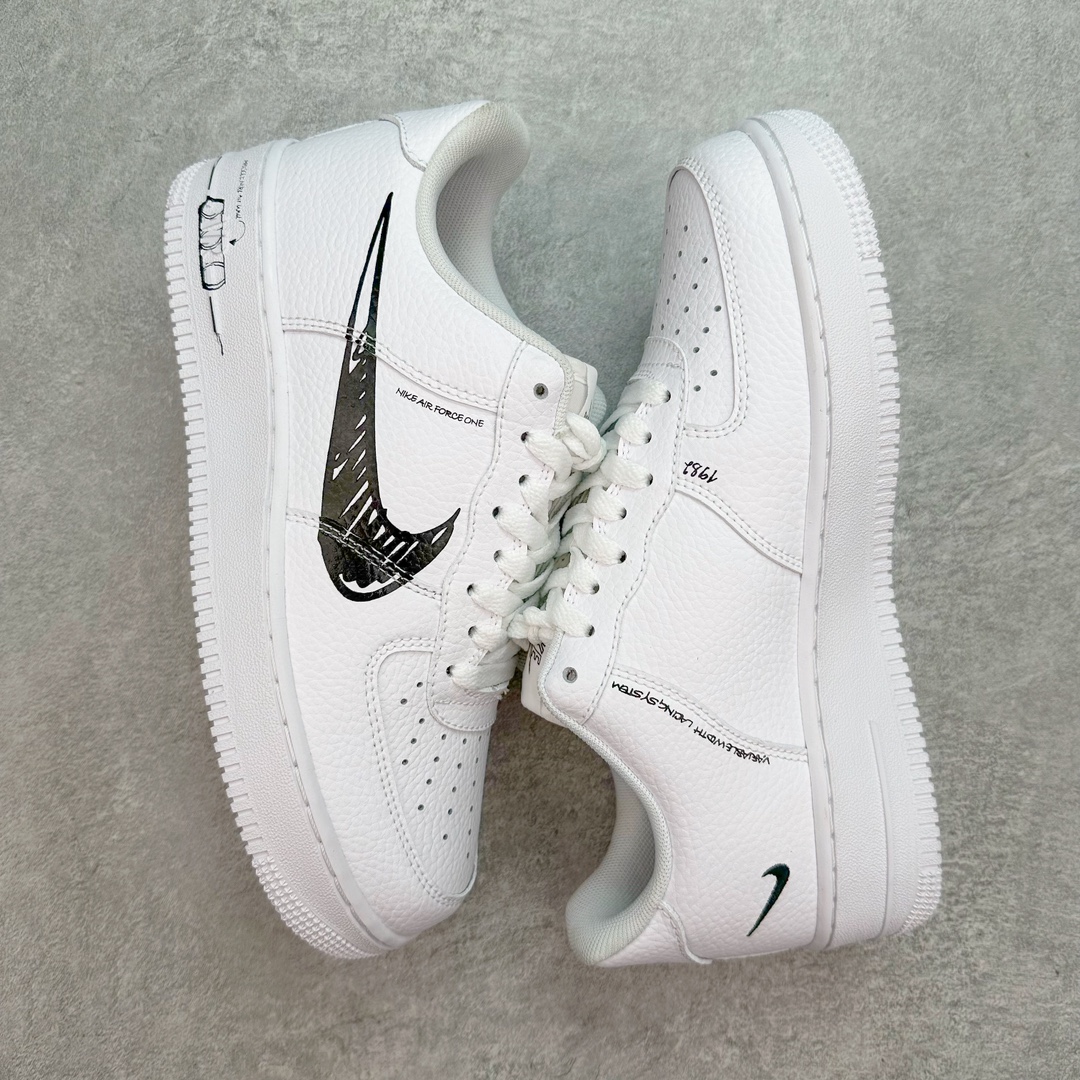  Air Force 1 Low  AF1 Sketch 低筒 厚底 防滑轻便 休闲鞋 板鞋 男鞋 女鞋 波鞋  黑白 CW7581-101