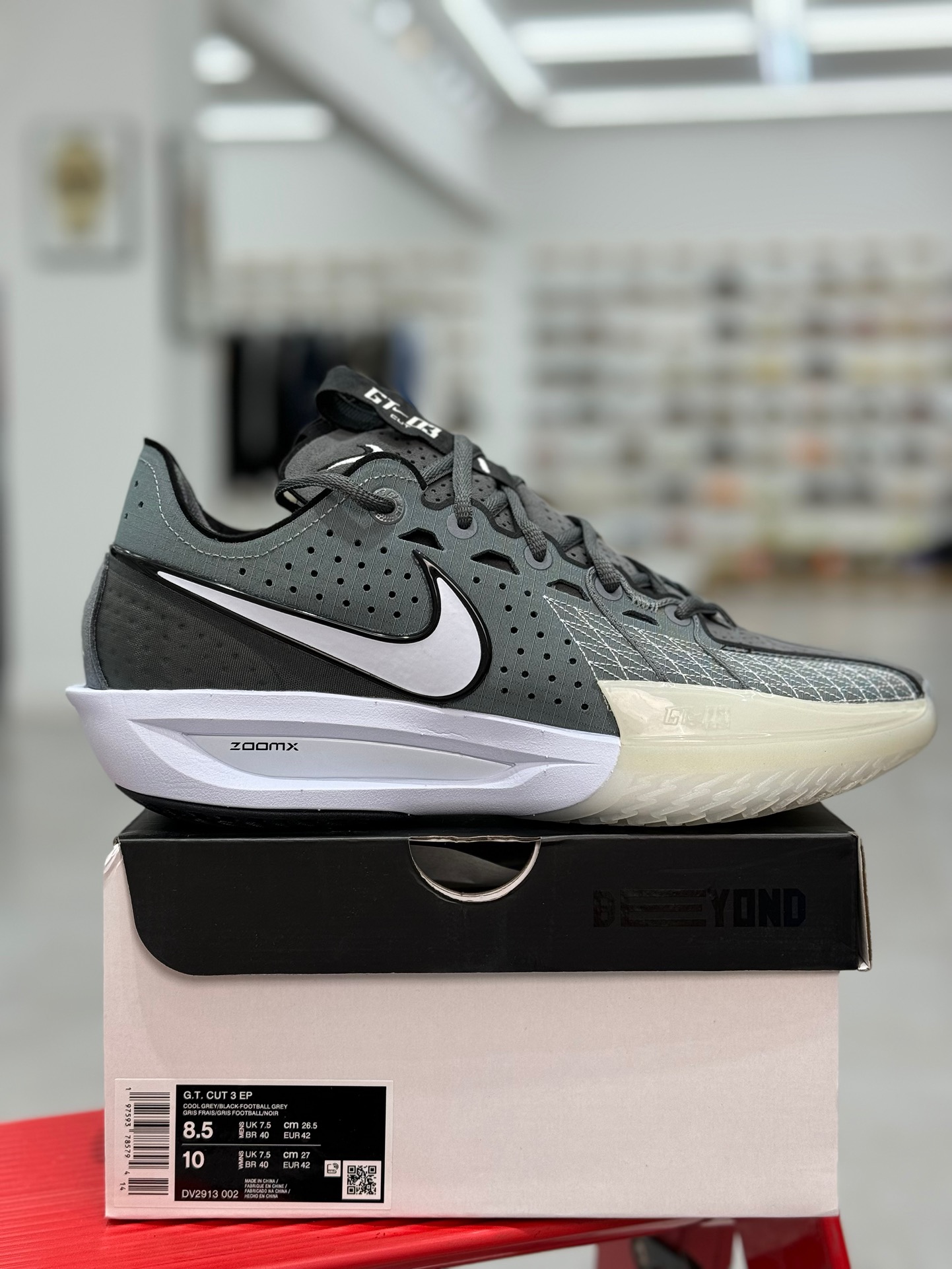 超临界版本 ZOOM GT Cut 3  中筒  篮球鞋 球鞋 实战鞋 全掌气垫 后卫精英 TPU抗扭 男鞋 波鞋  深灰 DV2913-002