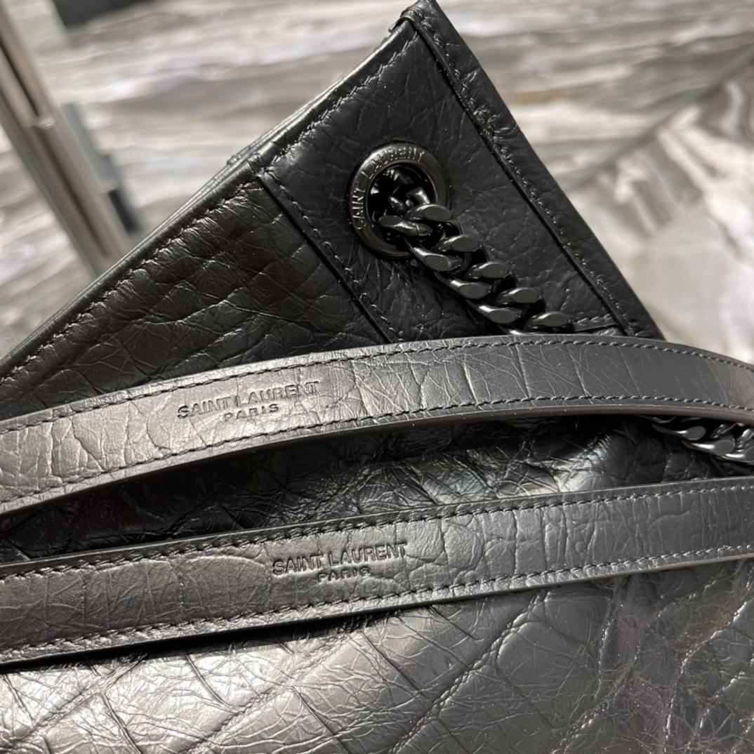  SAINT LAURENT 圣罗兰 YSL Niki  织物通勤 流浪包斜挎包 单肩包 小号/中号/大号 黑色尼龙 776611-FACKH-1000 757146-FACKH-1000 