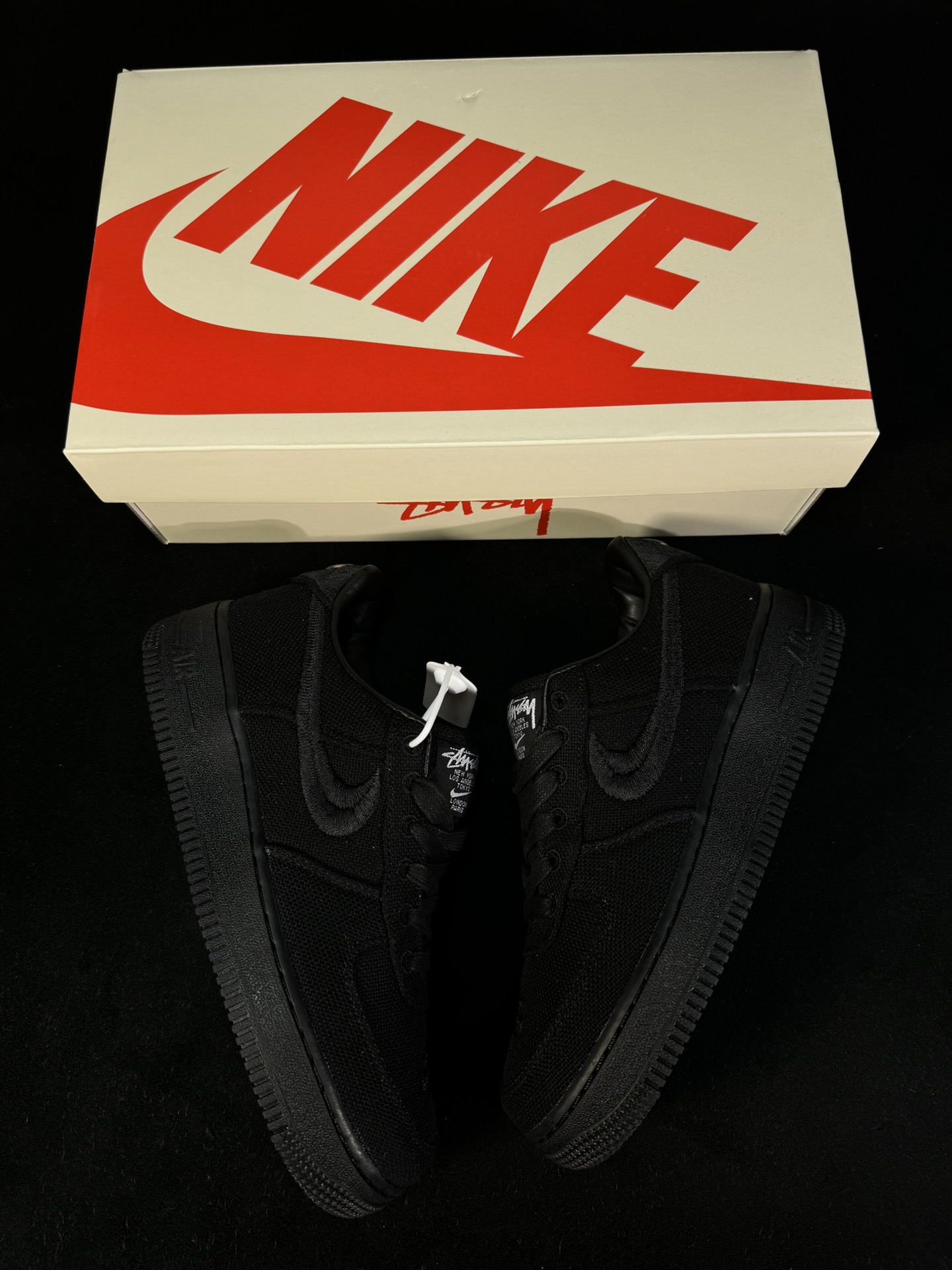  Stussy Air Force 1 Low  AF1 Sketch 低筒 厚底 防滑轻便 休闲鞋 板鞋 男鞋 女鞋 波鞋  黑色 CZ9084-001 