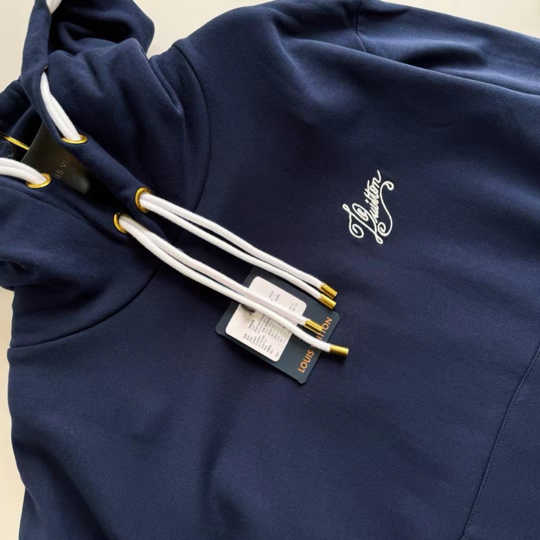  LOUIS VUITTON 路易威登 SS24 LOGO 图案 抽绳 长袖 外套 秋冬款 蓝色 1AFR32