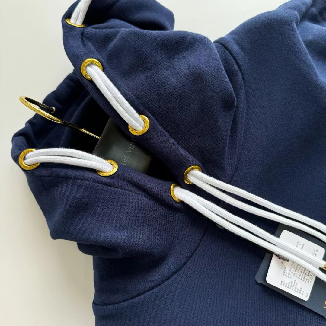  LOUIS VUITTON 路易威登 SS24 LOGO 图案 抽绳 长袖 外套 秋冬款 蓝色 1AFR32