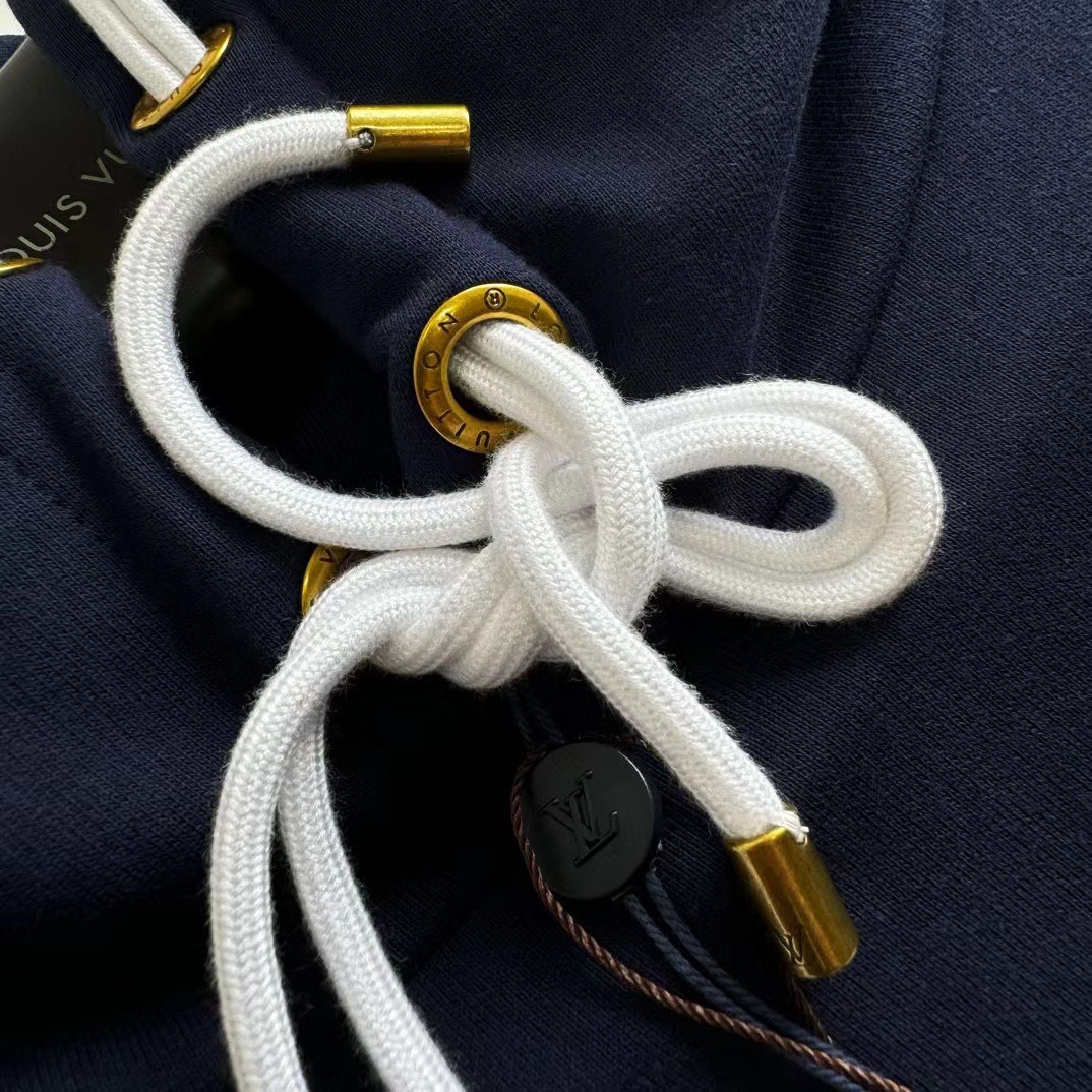  LOUIS VUITTON 路易威登 SS24 LOGO 图案 抽绳 长袖 外套 秋冬款 蓝色 1AFR32
