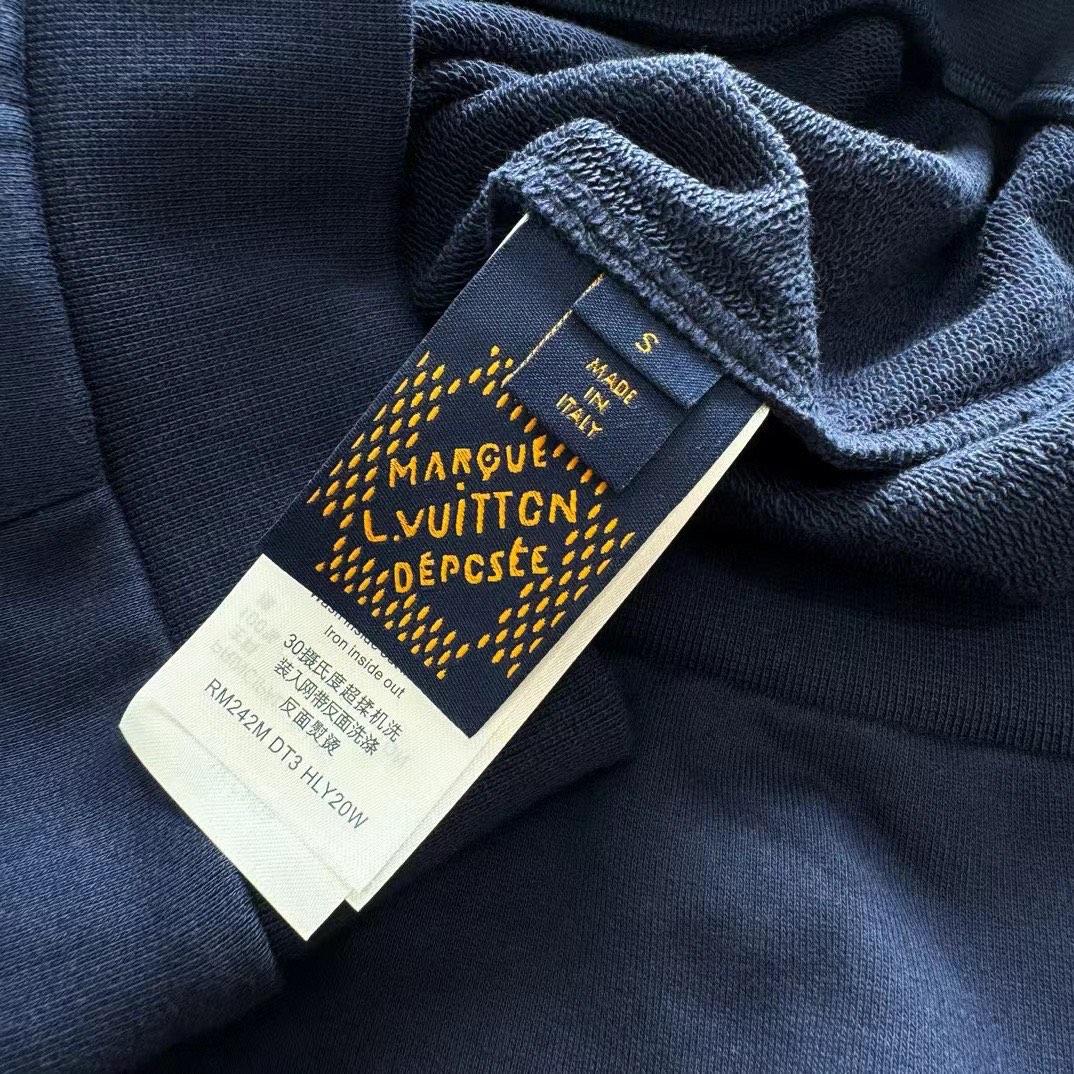  LOUIS VUITTON 路易威登 SS24 LOGO 图案 抽绳 长袖 外套 秋冬款 蓝色 1AFR32