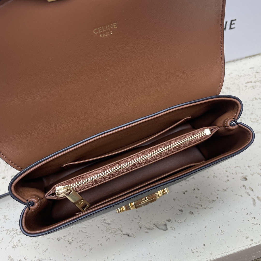  CELINE 赛琳 TEEN NINO LODO 凯旋门 经典老花满印 可调节肩带 黄褐色 腋下包 手提包 单肩包 斜挎包 棕色 118112FRH-04LU
