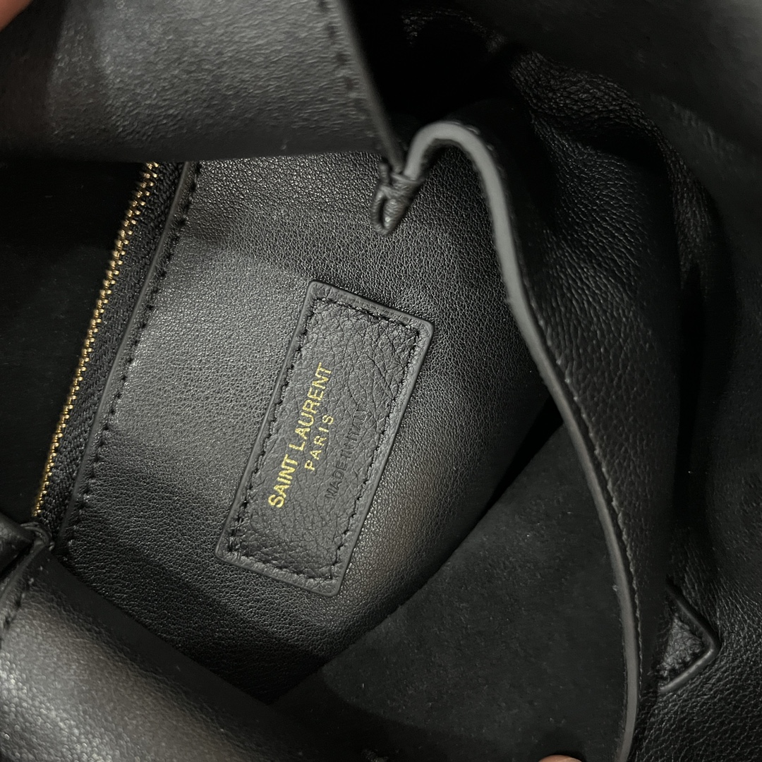  SAINT LAURENT 圣罗兰 YSL LE5A7 Hobo 复古  金色logo 牛皮 流浪包斜挎包 单肩包 中号/小号 女款 黑色713938-AAAUQ-1000