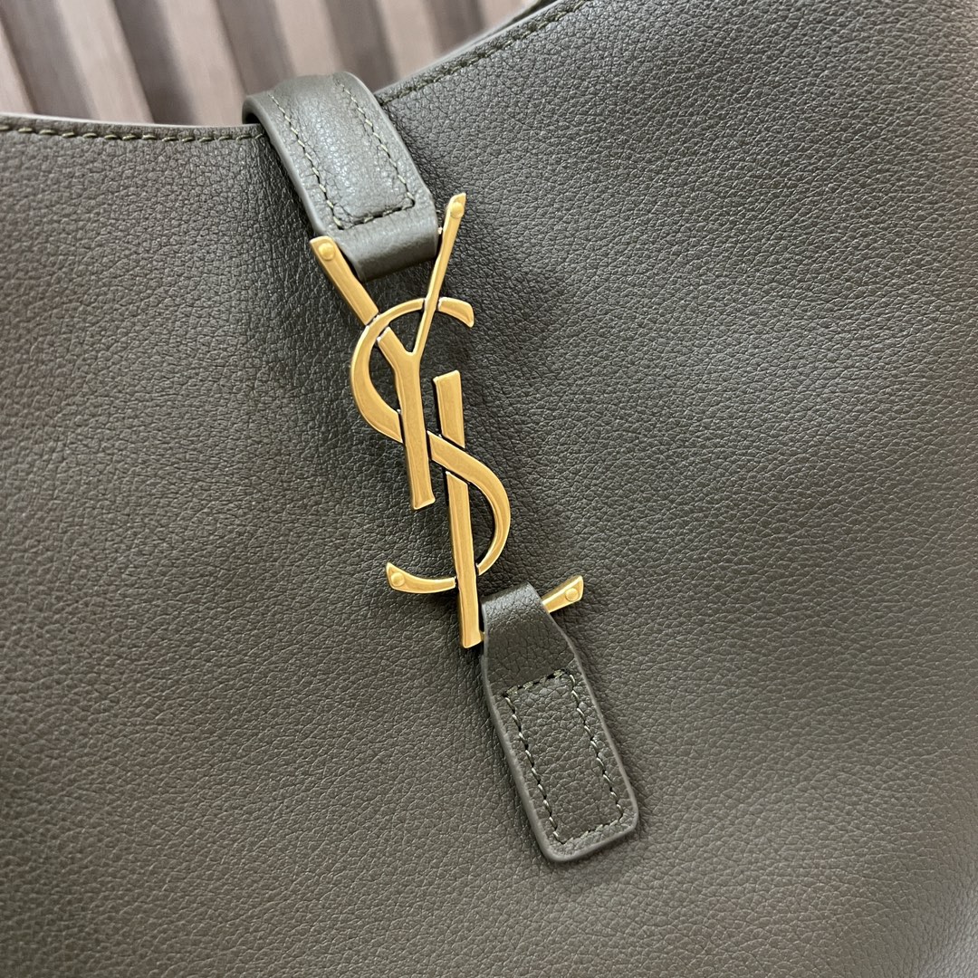  SAINT LAURENT 圣罗兰 YSL LE5A7 Hobo 复古  金色logo 牛皮 流浪包斜挎包 单肩包 小号 女款 苔藓绿 713938-AAAUQ-3212