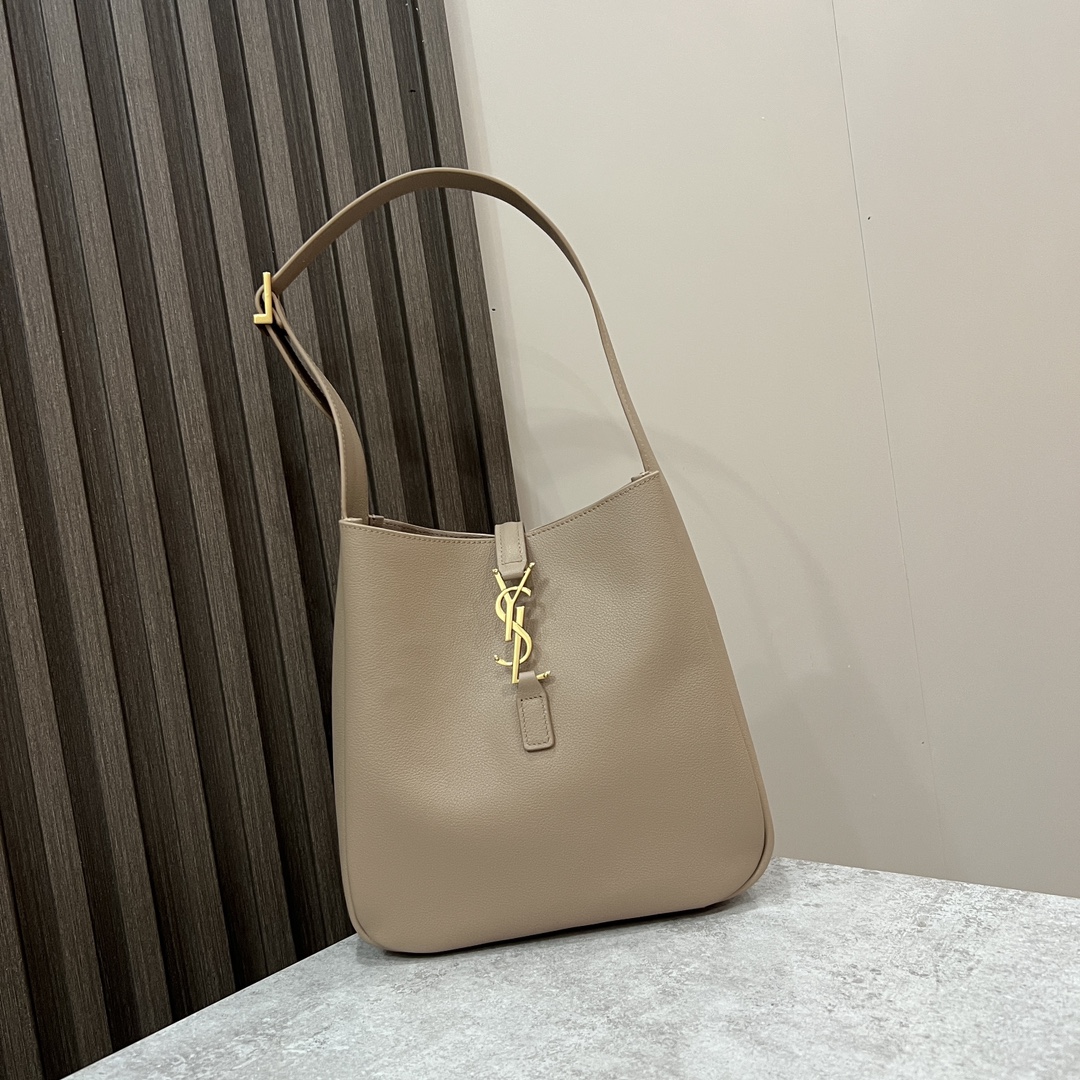  SAINT LAURENT 圣罗兰 YSL LE5A7 Hobo 复古  金色logo 牛皮 流浪包斜挎包 单肩包 小号 女款 灰色  713938-AAAUQ-1722