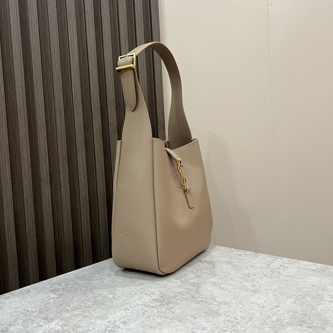  SAINT LAURENT 圣罗兰 YSL LE5A7 Hobo 复古  金色logo 牛皮 流浪包斜挎包 单肩包 小号 女款 灰色  713938-AAAUQ-1722